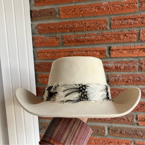 Vintage 60s Stetson Last Drop White Cowboy Hat Size 7 1/8 - Picture 5 of 16